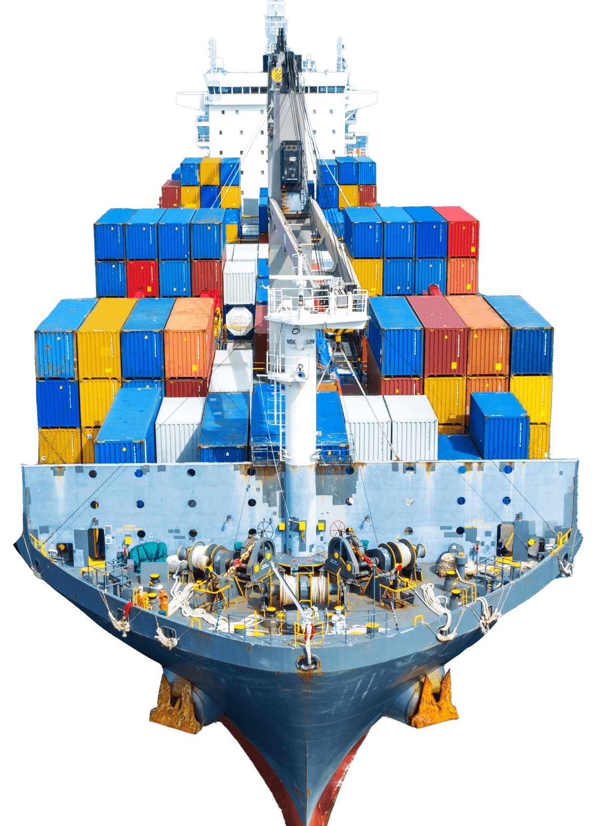 Sea vessel loaded with containers