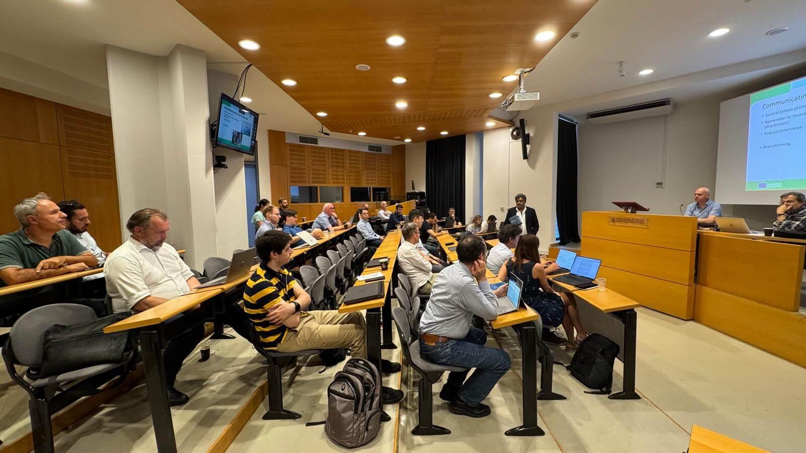 Meeting room, people participating