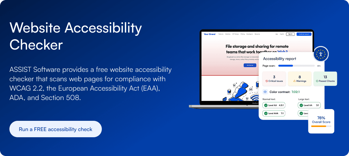 Accessibility Checker Tool ASSIST Software