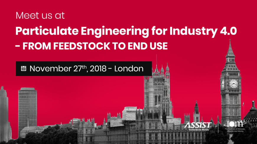 ASSIST Software present at the Particulate Engineering for Industry 4.0 seminar in London - Book a meeting with our team at hello@assist.ro